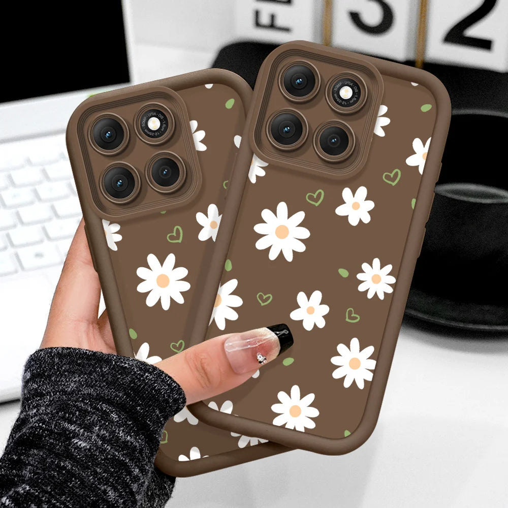 Floating Daisies Phone Case For Motorola G86 G85 G84 G75 G60 G56 G54 G53 G52 G35 G34 G32 G30 G24 G22 G15 4G 5G Staircase Soft Co