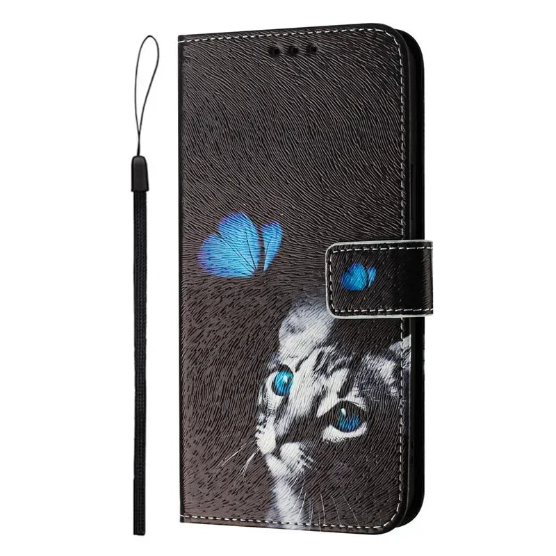 5G Leather Phone Case For Motorola MOTO G 5G 2025 MotoG Stylus 2024 2023 2022 2021 Flip Cover Wallet Magnetic Painted Cases Bear