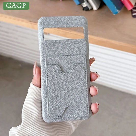 Fashion Leather Litchi Card Slot Bag Holder Phone Case For Google Pixel 9 8 7 6 Pro 7A 6A 8A Colorful Matte Cover For Pixel 9 XL