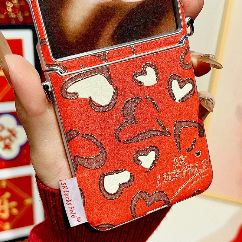 Luxury Leopard Print Bow Phone Case For Motorola Razr 60 50 Ultra 50Ultra Side Buckle with Lanyard Protection Shockproof Cover