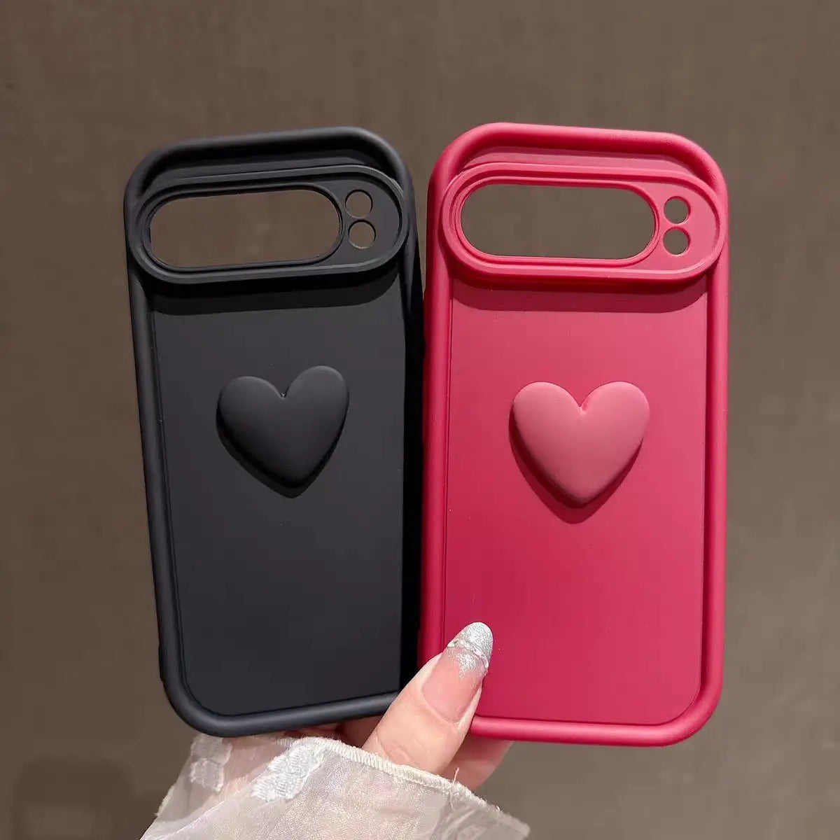 Love Heart Silicone Camera Lens Protective Silicone Case for Google Pixel 10 9 9A 8 8A 7 7A Pro XL Phone Cover