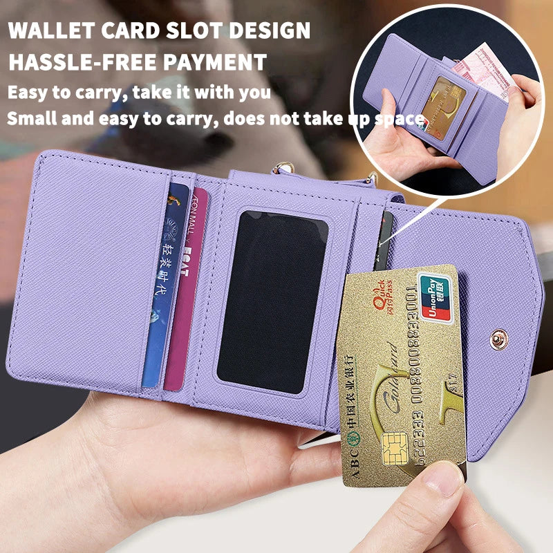 Lanyard Holster Card Case For Samsung Galaxy Z Flip 7 6 5 4 3 Handheld Wristlet Wallet Purse Cover For Z Flip3 Flip4 Flip5 Flip6