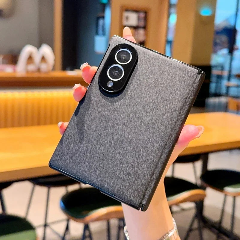 Fashion Color Phone Case For Samsung Z Fold 8 Fold8 Ultra Galaxy Z Fold 7 Slim Crosshatch Leather Texture Protective Cover