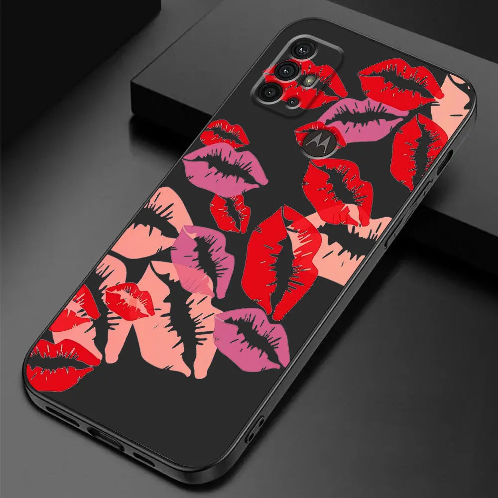 TPU Soft Phone Case for Motorola Moto G50 G32 G52 G53 G30 G60 G71 G72 G22 G51 G31 G73 G60s Sexy Girl Red Black Lips Kiss Cover