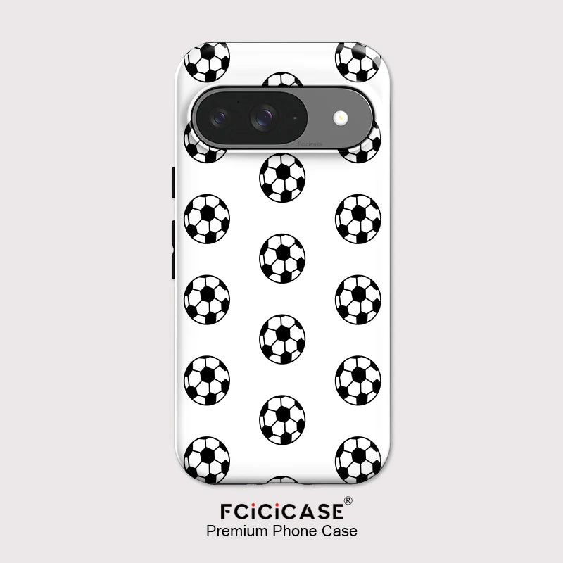 Fcicicase Anti-Drop Phone Case For Google Pixel 10 9 8 Pro 10A 10 9 Pro XL 7A 8A Football Pattern Matte Acrylic Back Cover