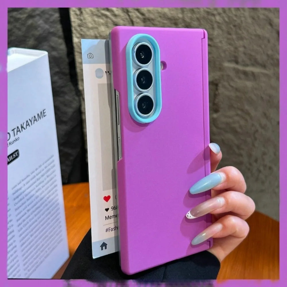 Z Fold 8 Contrast Candy Color Frosted Cases for Samsung Galaxy Z Fold 8 Ultra 5 6 Z Fold 7 Hinge Protection Shcokproof PC Cover