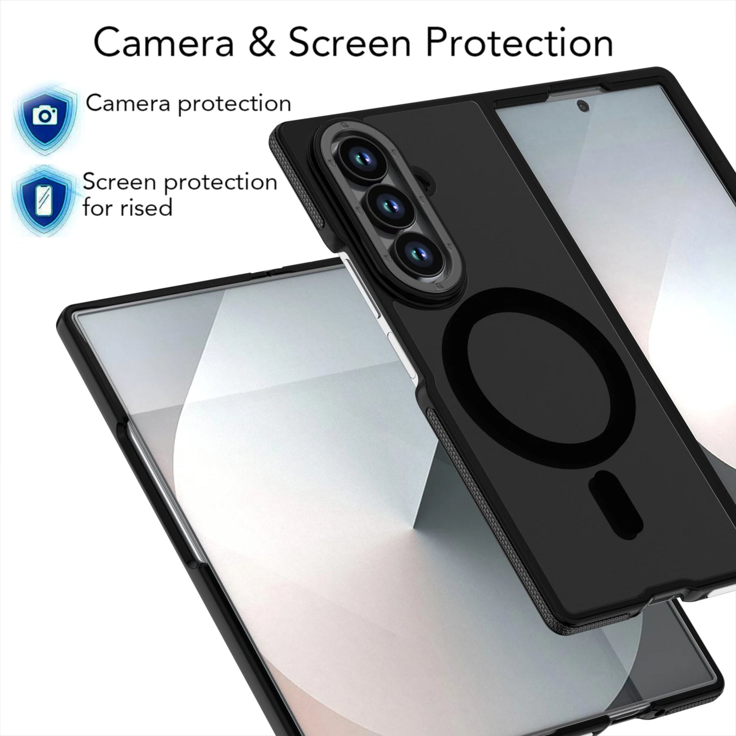 For Samsung Galaxy Z Fold 7 6 For Magsafe Case Matte Translucent Hinge Folding Shockproof Magnetic Wireless Charging Cover Funda