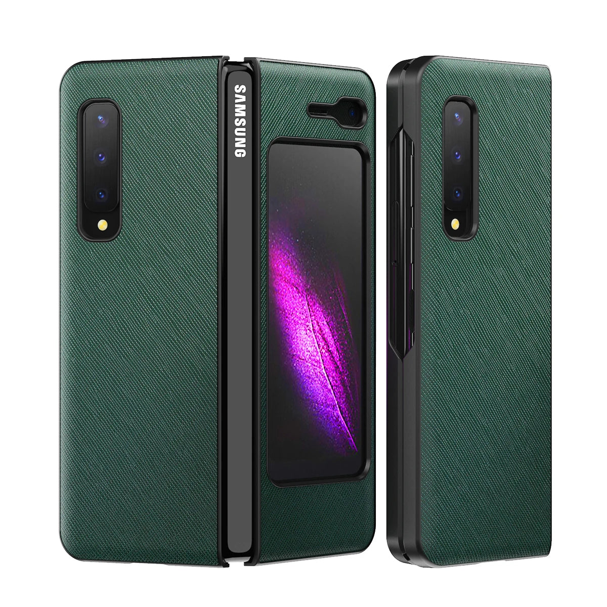 Ultra-Thin Cross Texture Leather Case for Galaxy Z Fold 1/Z Fold 2/Z Fold 3/Z Fold 4/Z Fold 5 Shockproof Folding Protective Case