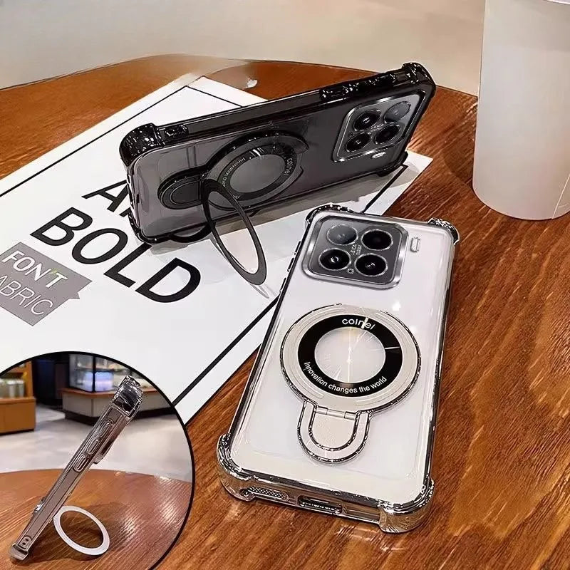 Shockproof Magnetic Bracket Phone Case For Motorola Moto Edge 60 50 Fusion Pro NEO G14 G24 G34 G54 G84 G52 G10 G20 Stand Cover