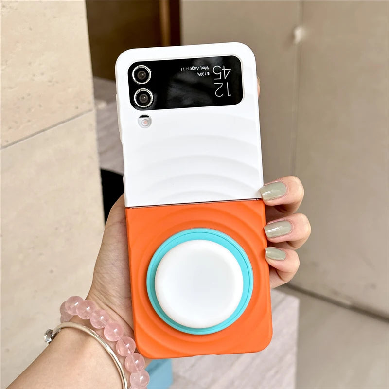 Color Collision Magnetic Phone Case For Samsung Galaxy Z Flip 7 6 5 4 3 Z Flip6 Flip7 Cover with Magsafe Stand Girp Cute Cases