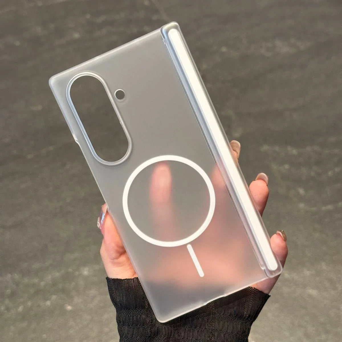 Matte Transparent Ultra Thin Magnetic Charging Case For Samsung Galaxy Z Fold7 Fold 4 5 6 Zfold7 with Hinged Shockproof Cover