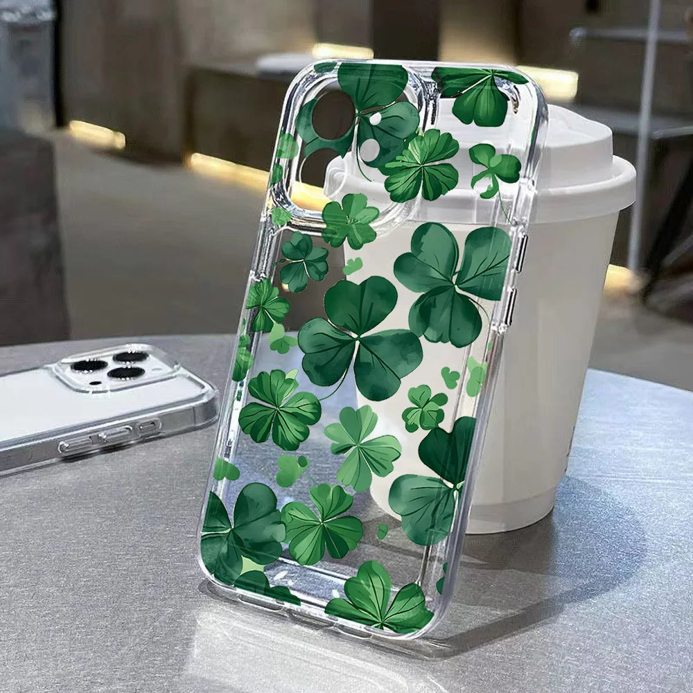 New Summer Leaves Clear Phone Case For Samsung Galaxy S25 Ultra S24 FE A56 A36 5G A55 A54 A35 A26 A16 A06 S23 S22 S21 Back Cover