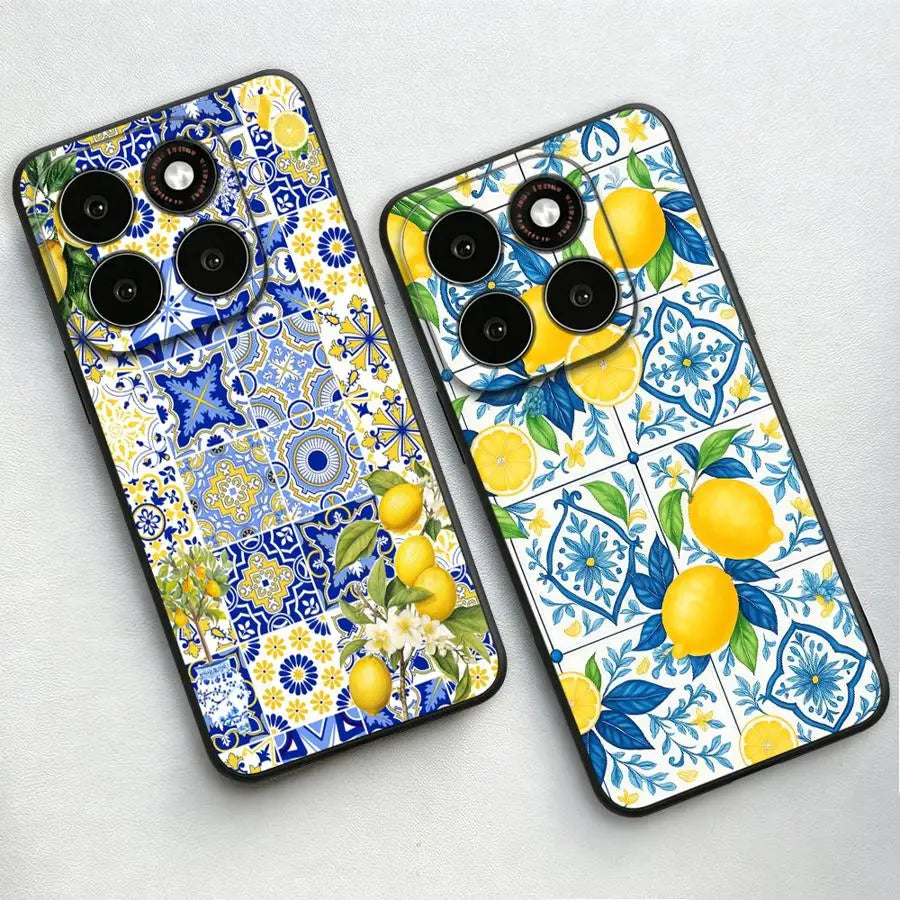 Mediterranean Lemon Pattern Phone Cover Case for Motorola Moto G60 75 S50 G22 86 G71 85 Edge 20 30 40 50 60 70 S30 G32 96 G52 50