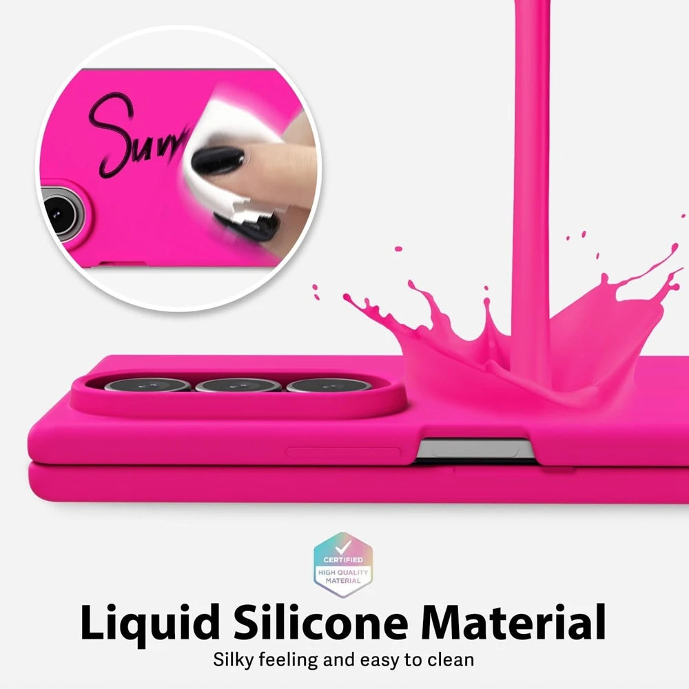 For Samsung Galaxy Z Fold 7 6 5 4 3 Case Liquid Silicon Minimalist Ultra Thin Skin Feel Magnetic Wireless Charge Protector Cover