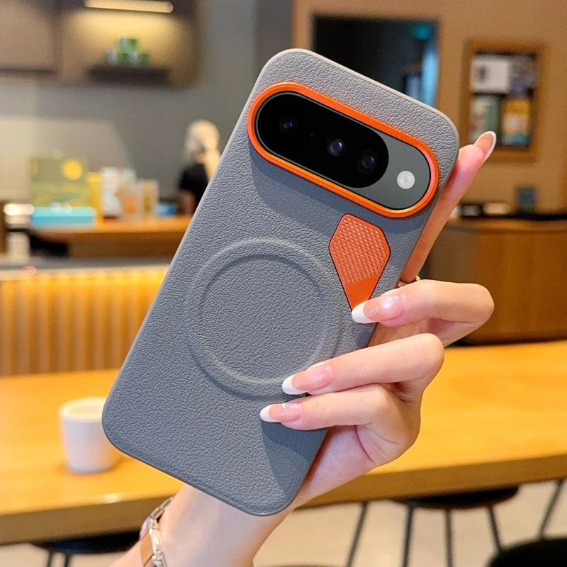 For Google Pixel 10 10 Pro 10 ProXL Large Hole Metal Lens Protective Ring Heat-Dissipating Magnetic Shockproof Phone Case