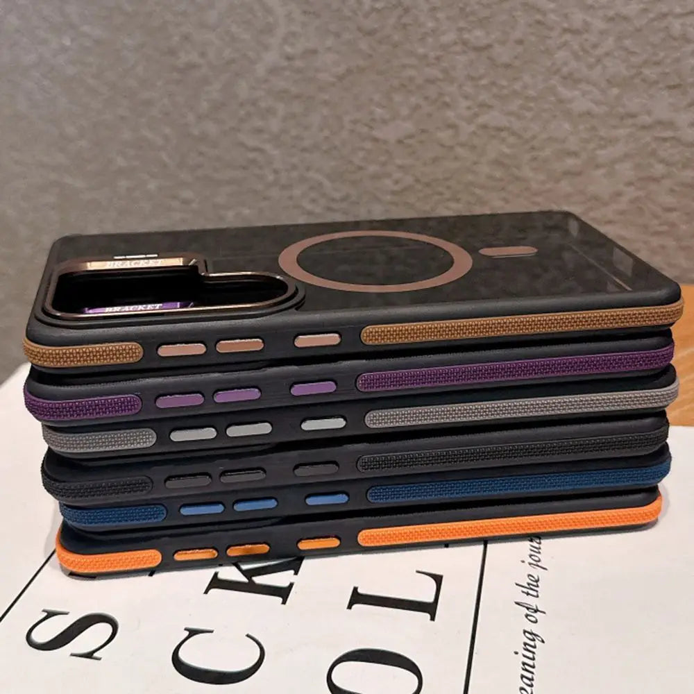 S26 Ultra For Magsafe Metal Lens Protect Stand Case For Galaxy Samsung S26 S23 S22 S24 S25 Ultra Plus FE Acrylic Bumper Cover