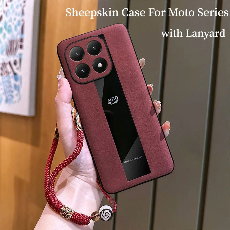 Sheepskin Slim Phone Case For Motorola Moto Edge 70 Fusion Plus 60 Pro 50 Neo G67 G57 Power G86 G56 Anti-drop Protect Back Cover