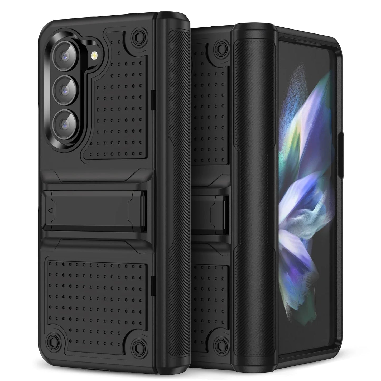 For Samsung Z Fold5 Fold5 Non-Slip Hinge Protection Phone Case for Samsung Galaxy Z Fold 5 5G Kickstand Armor Cover Coque