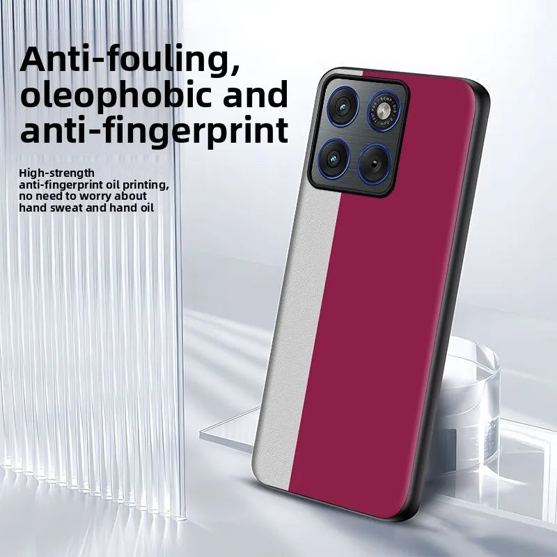 Case For Motorola Moto Signature Edge 70 Ultra X70 Air Pro Luxury Color-Blocked Skin-Friendly Plain Leather Cover Bumper Funda