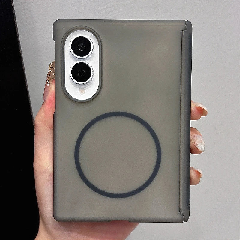 PC Frosted Magnetic Slim Case For Samsung Galaxy Z Fold 8 7 6 5 4 5G ZFold8 Fold7 Luxury Matte Transparent Shockproof Back Cover