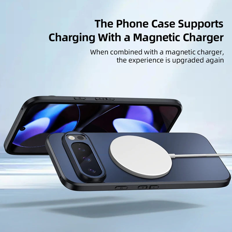 Luxury AG Slim Matte Magnetic for Magsafe Case For Google Pixel 10 9 8 7 Pro XL 9A 8A 10A Non-slip Wireless Charging Hard Cover