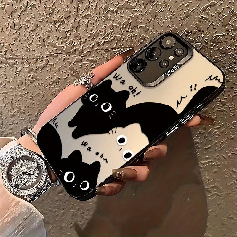 For Samsung Galaxy S25 Ultra Case Samsung S24 S24Ultra S22 S23 FE S 25 Case IMD Black Long Snake Animal Pattern Hard Phone Cover