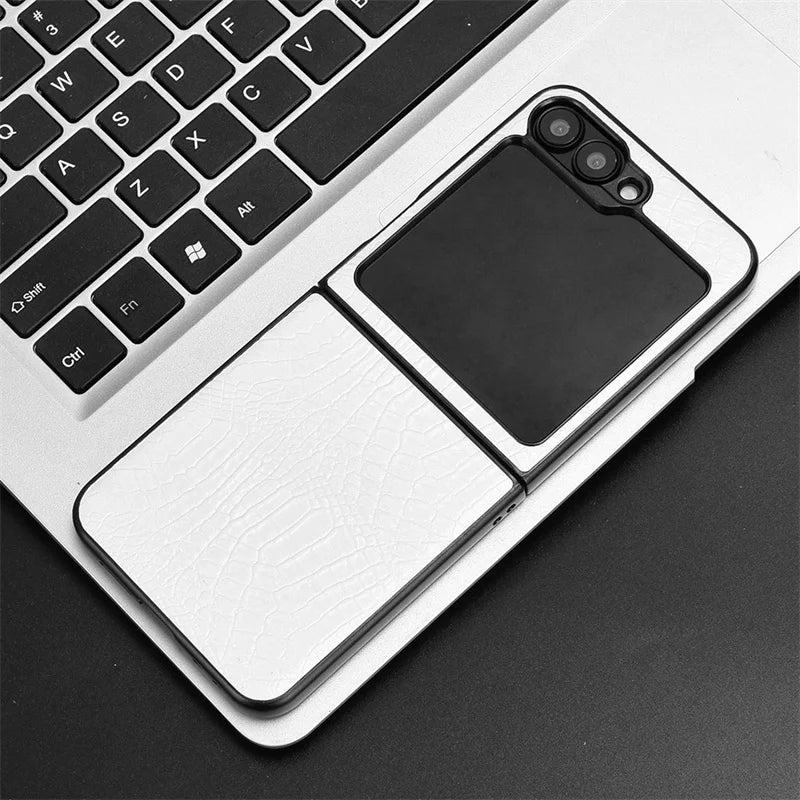 For Samsung Galaxy Z Flip 7 FE Case Luxury Crocodile pattern PU leather Case For Samsung Z Flip 7 FE Phone Case Back Cover