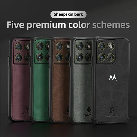 Busienss Retro Sheepskin Magnetic Case for Moto Signature Edge 70 Ultra Fusion+ 60 Pro 50 Ultra G67 G57 G17 Power Protect Cover