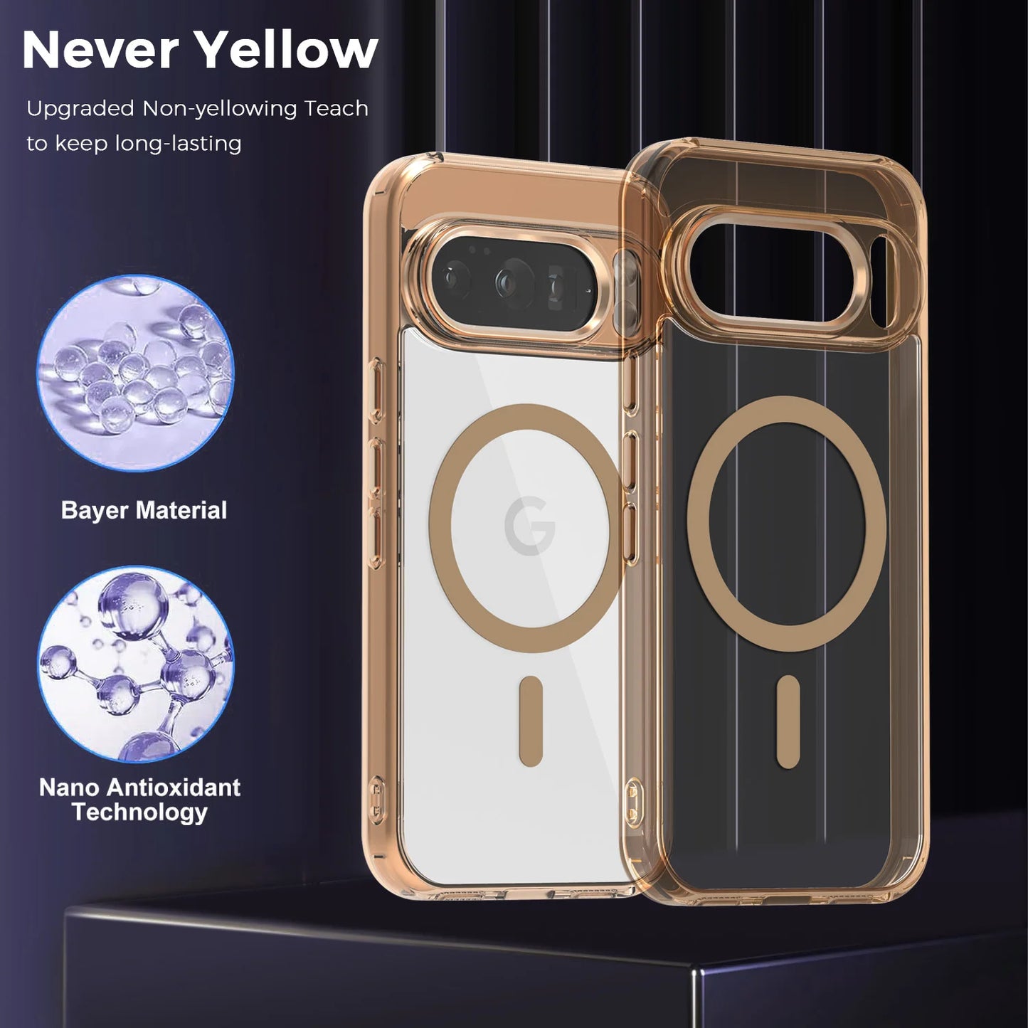 Luxury High Transparent Magnetic For Magsafe Wireless Charging Case For Google Pixel 10 Pro XL 9A Solid Color Bumper Back Cover