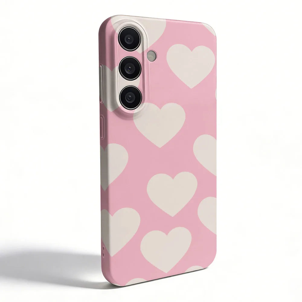 Phone Case For Samsung S26 S25 S24 S23 S22 Plus S21 Ultra Edge S23 S24 S25 FE Lovely Heart Pattern Hard PC Bumper Cover