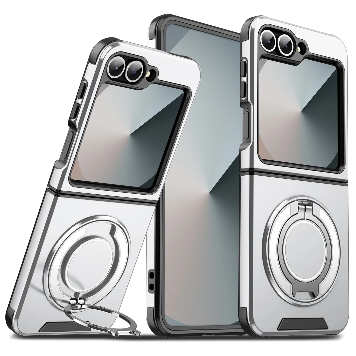 Phone Case for Samsung Galaxy Z Flip 8 7 6 Flip7 FE 360 Degree Rotating Magnetic Bracket Shockproof Armor Protection Back Cover