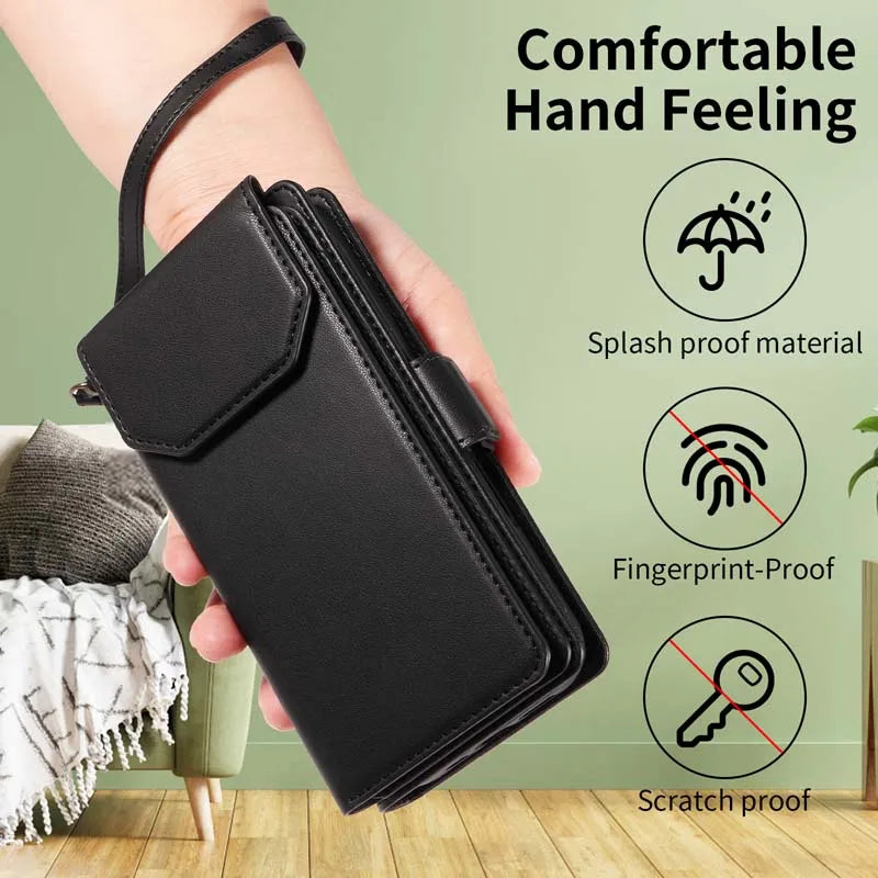 Wallet Flip Multi-Card Case For Motorola Moto Edge 40 Neo 50 Pro 60 70 Fusion G04 G04S G05 E14 E15 X70 Air S50 X50 Ultra Cover