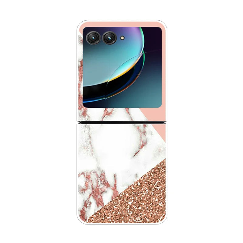 For Moto Razr40 Ultra 5G Case Plastic Wolf Lion Marble PC Hard Back Covers for Motorola Razr 40 Ultra Razr+ Razr4 2023 Capa