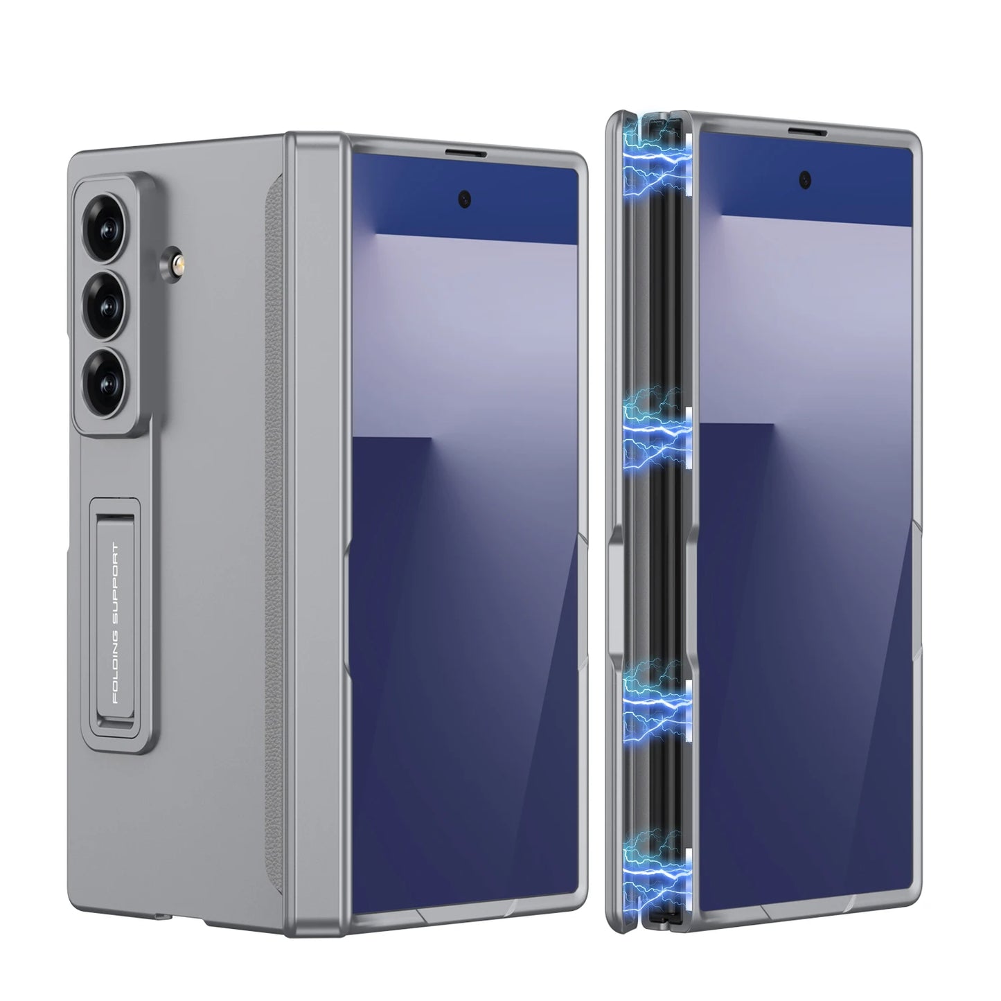 360 All-included Magnetic Hinge Case For Samsung Galaxy Z Fold 7 6 5 4 3 5G With Screen Protect  Glass Holder Shockproof Cover