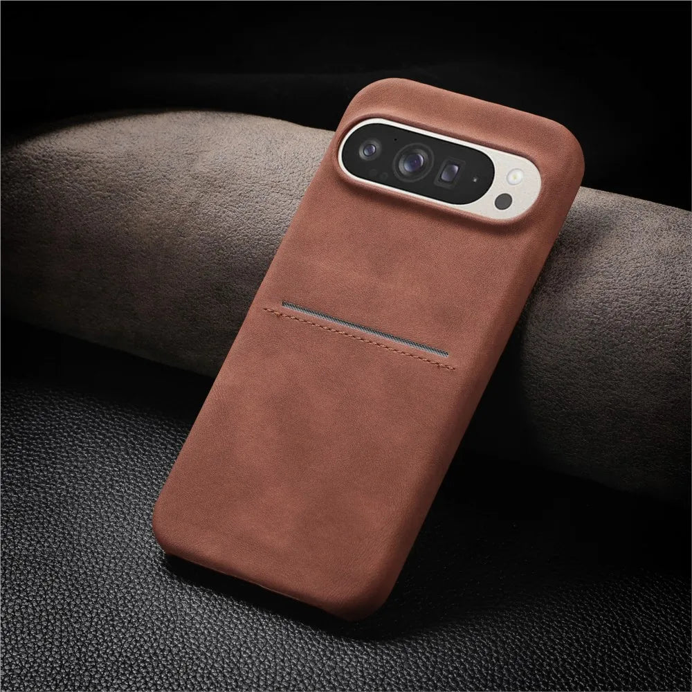 Luxury Sheepskin Leather Wallet Card Holder Phone Case For Google Pixel 9 Pro XL Pixel 8 8A 8Pro Card Slot Shockproof Back Cover