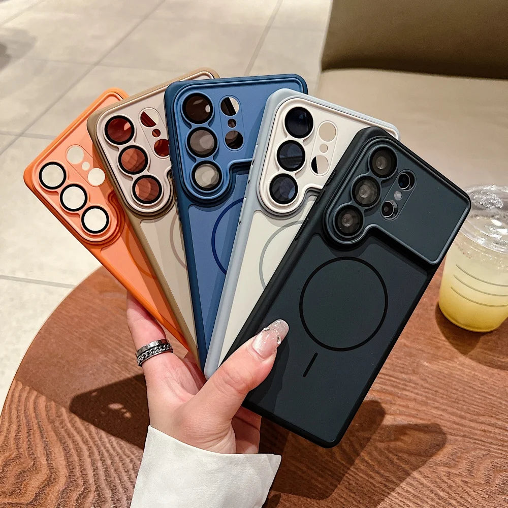 Luxury Bracket Magnetic Ring Holder Case for Samsung Galaxy S26 Ultra Wireless Charging Stand Shockproof Cover for S26 Plus