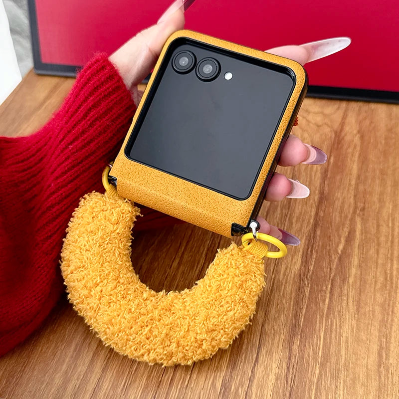 Case For Motorola Razr 60 Ultra 50 Ultra 2025 Razr Plus Side Button Plush Horse Shockproof Hard Mobile Phone Case Cover
