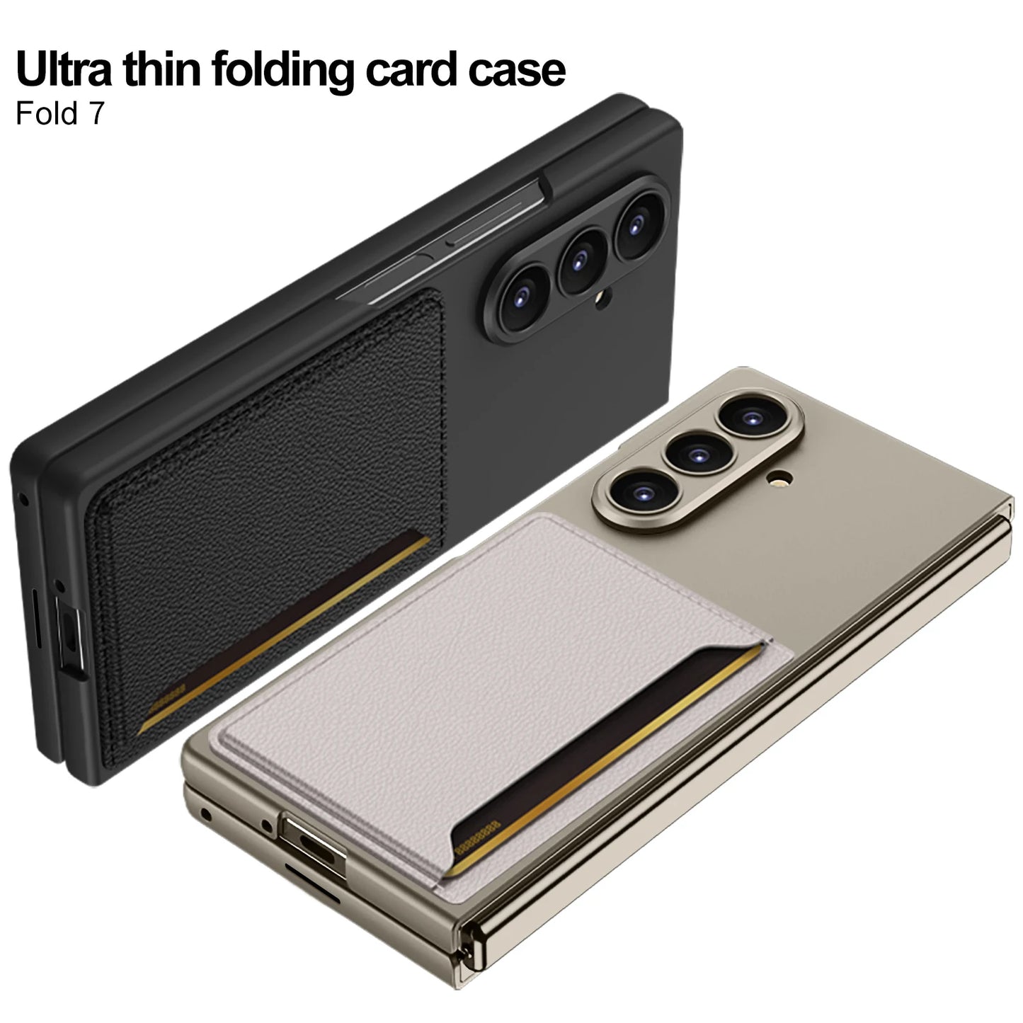 Slim Matte Ultra Thin PC Case for Samsung Galaxy Z Fold 6 7 Fold7 Leather Card Slot Shockproof Wallet Cover for Samsung ZFold7