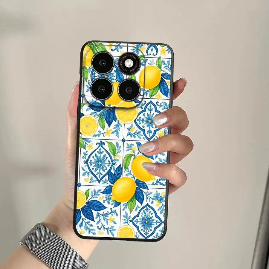 Mediterranean Lemon Pattern Phone Cover Case for Motorola Moto G60 75 S50 G22 86 G71 85 Edge 20 30 40 50 60 70 S30 G32 96 G52 50