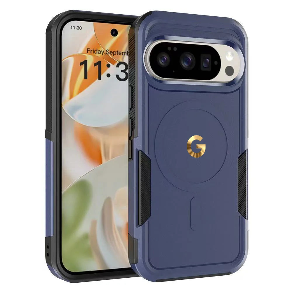 Premium 2IN1 Heavy Armor For Magsafe Magnetic Charging Case For Google Pixel 10 9 Pro XL Shockproof PC+TPU Matte Protector Cover