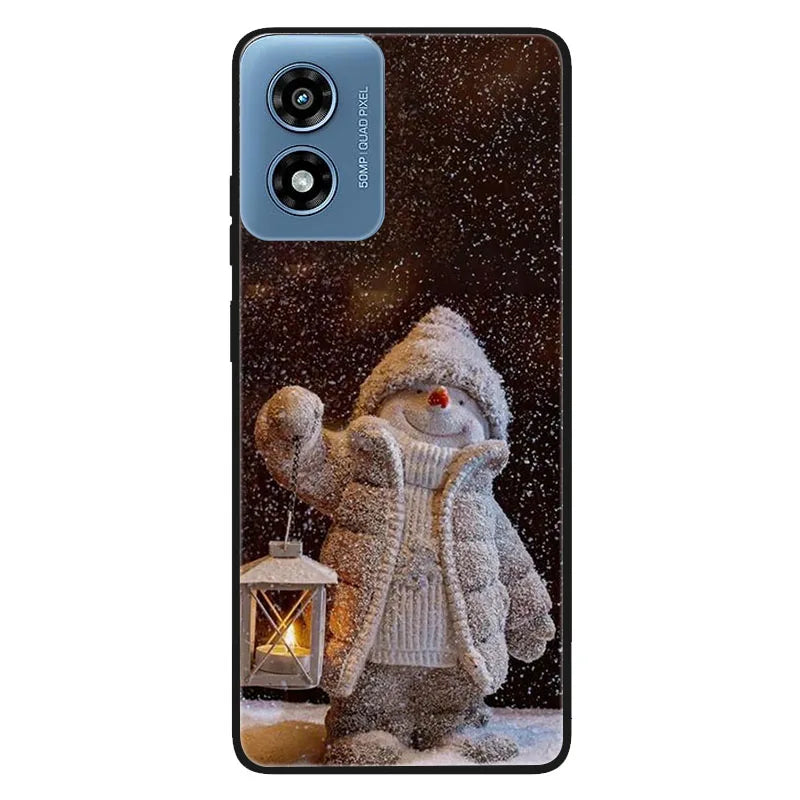 Shockproof Black TPU Case For Motorola Moto G 2025 G Play 2024 G Stylus 5G 2021 Power 2022 Protective Cover Christmas Funda Capa