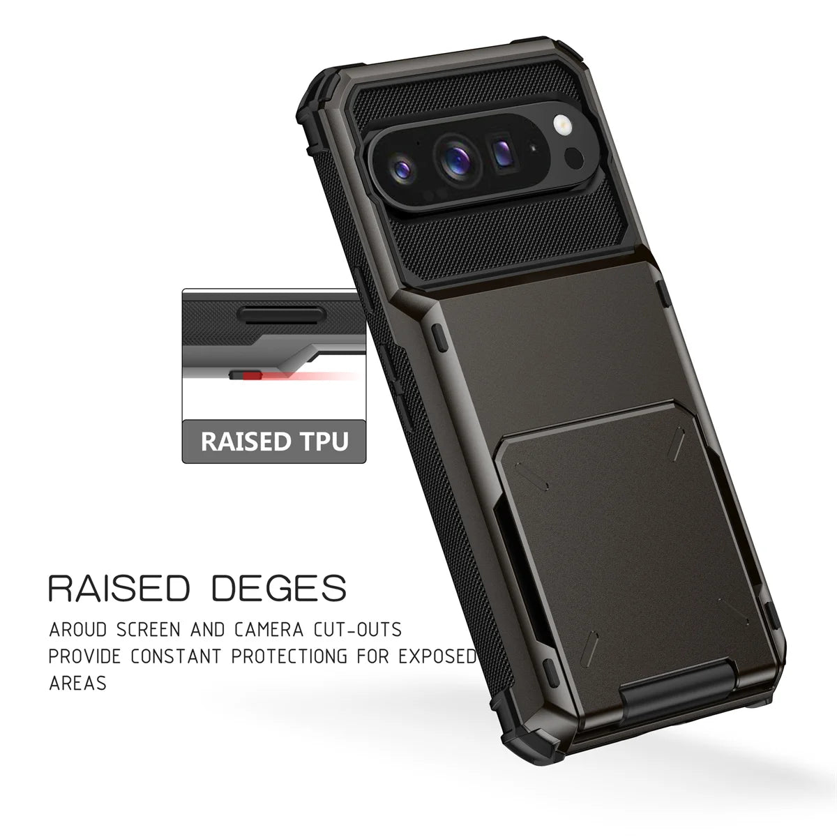 Flip Wallet Card Slot Hard PC+Soft TPU Shockproof Phone Case Google Pixel for 9 9Pro 9ProXL 10 10Pro Pro XL Pixel10 Back Cover