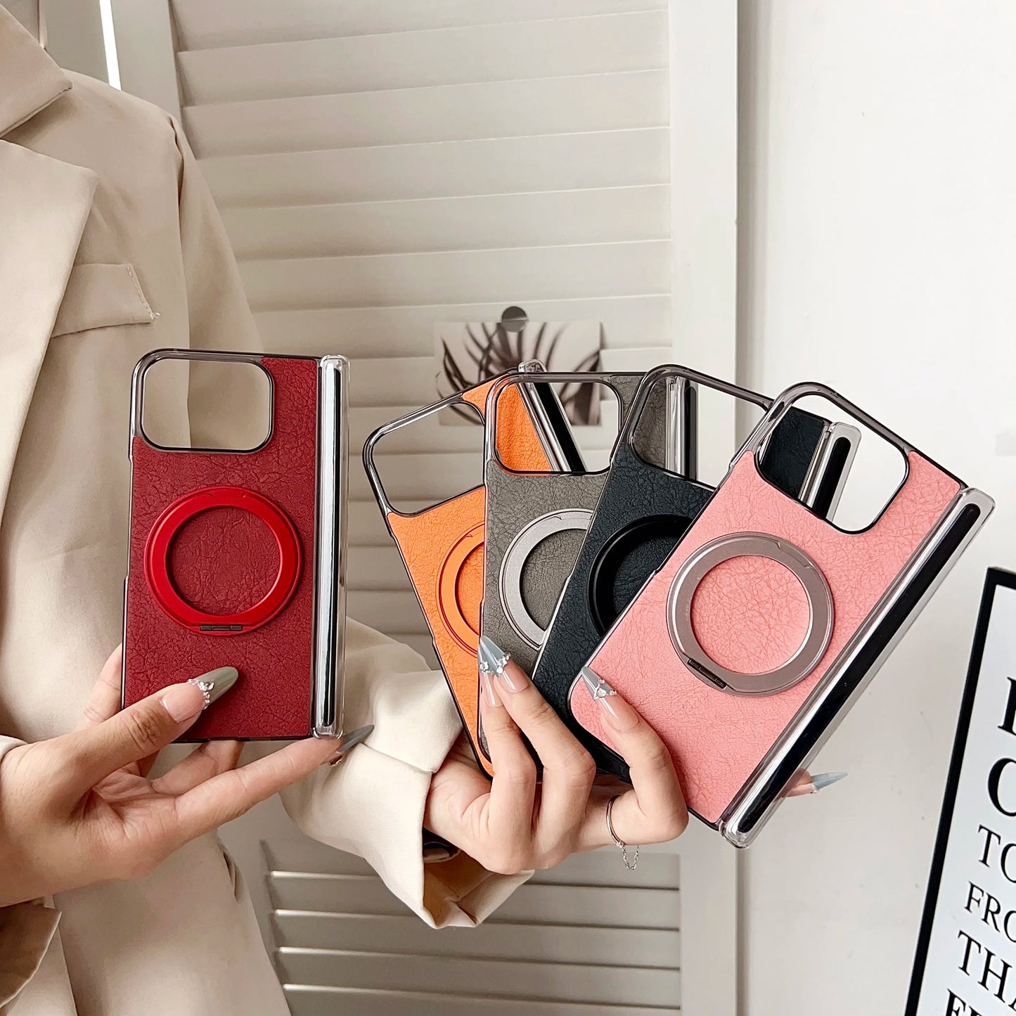 Case For Google Pixel 10 Pro Fold Stylish Colorful Magnetic Rotating Stand Skin-friendly Leather Cover Shockproof Bumper Funda