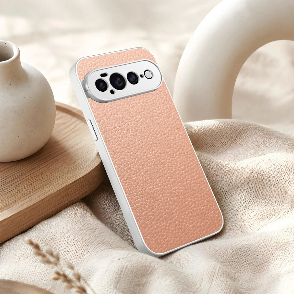 Business Luxury Lychee Texture PU Leather Caase for Google Pixel 11Pro XL 10 9 Pro 10A 9A 5G Plating Frame Shockproof Back Cover