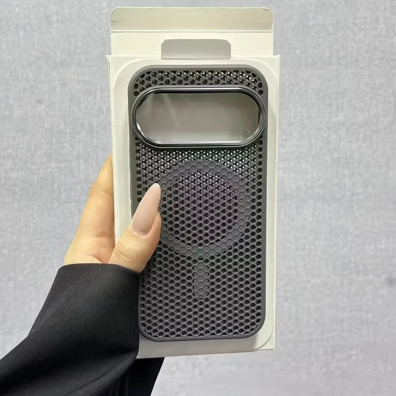 Case For Google Pixel 10 Pro XL 11 Pixel11 For MagSafe Magnetic Cooling Honeycomb Mesh Protective Cover Metal Lens Frame Shell