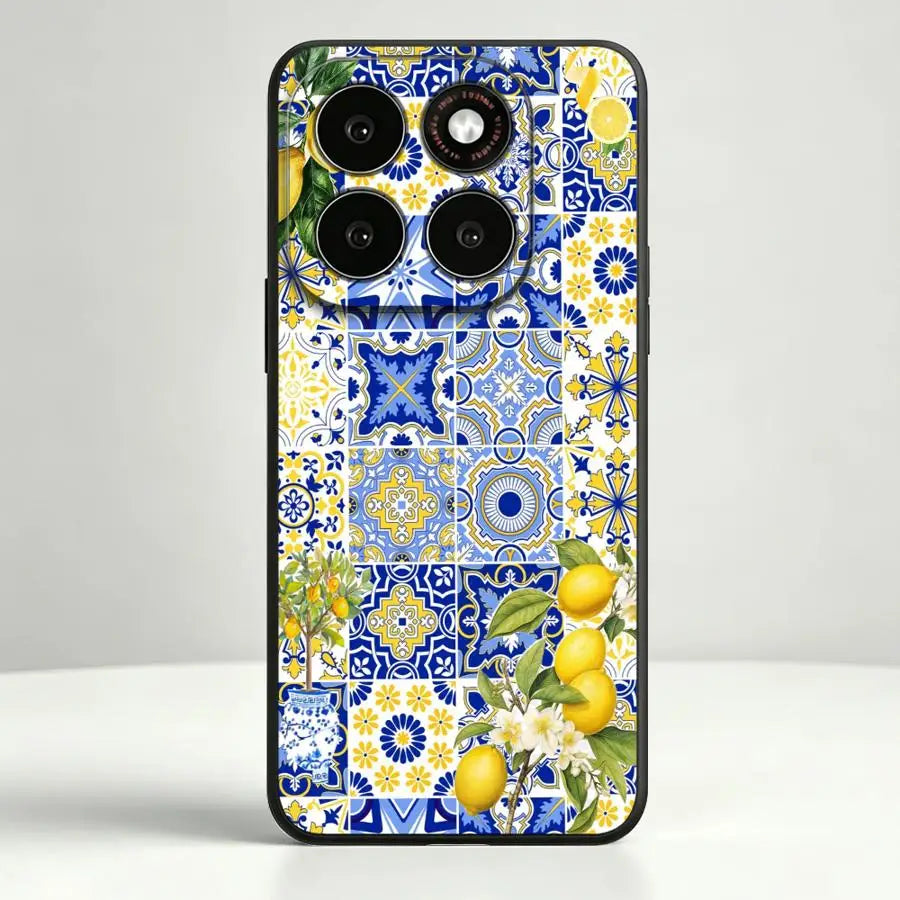 Mediterranean Lemon Pattern Phone Cover Case for Motorola Moto G60 75 S50 G22 86 G71 85 Edge 20 30 40 50 60 70 S30 G32 96 G52 50