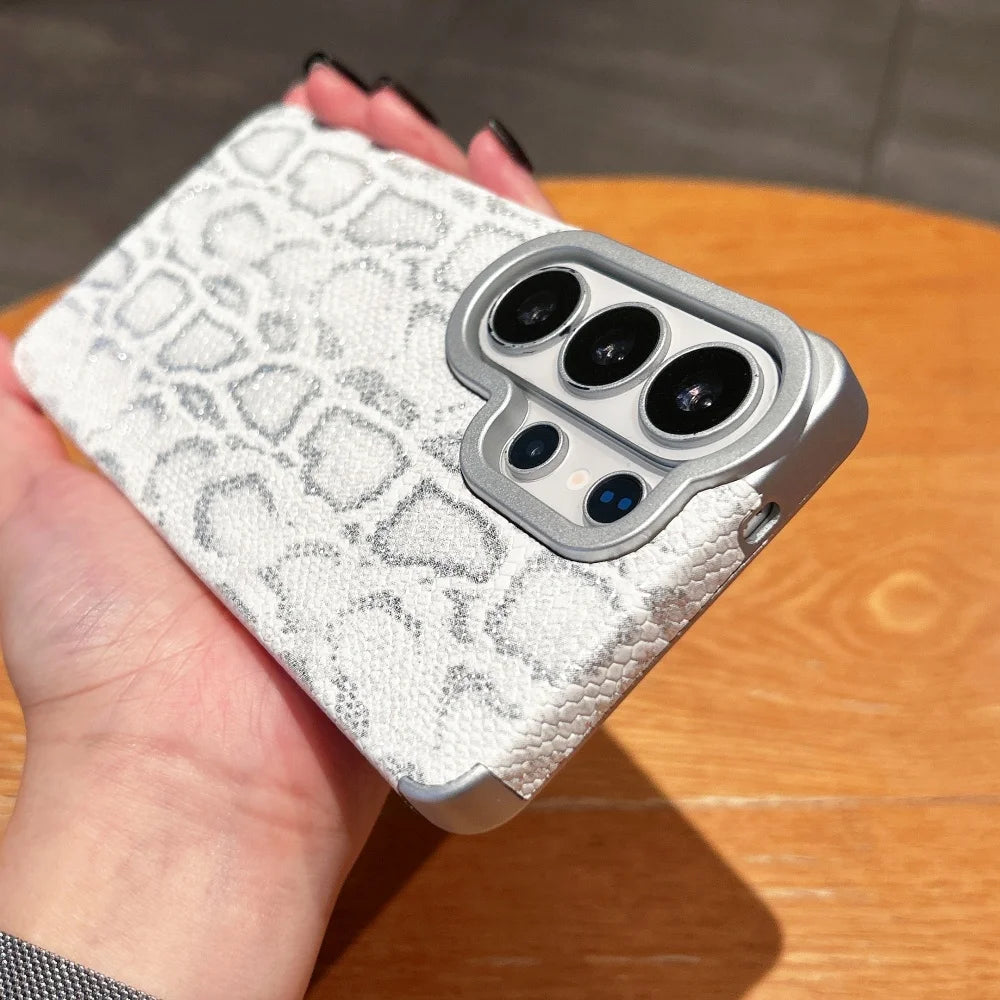 Luxury for Magsafe Inside Magnetic Case for Samsung Galaxy S26 Ultra S23 S22 S25 S24 Ultra Plus S26Ultra Snake Pattern Cover