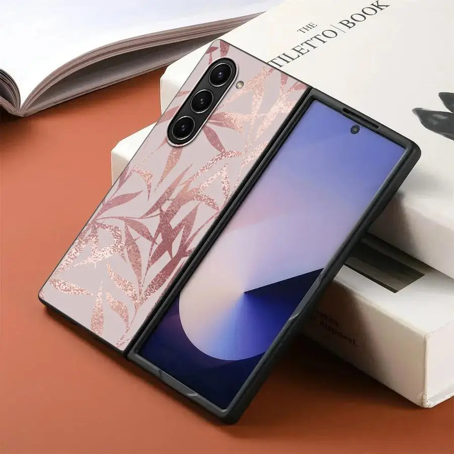 Pink Bling Picture Back Phone Cover Case for Samsung Galaxy ZFold3 ZFold7 ZFold5 Z Fold 7 6 5 4 3 ZFold4 ZFold6