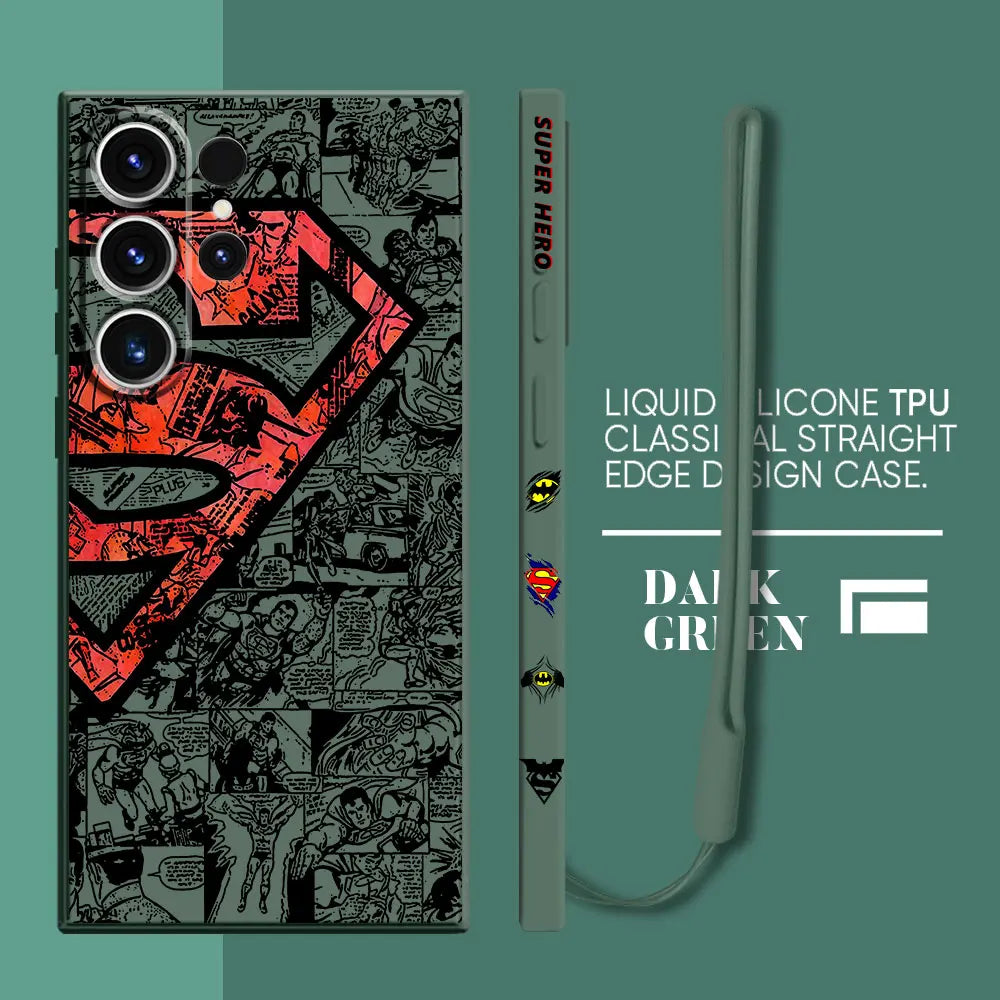 Case for Samsung Galaxy S21 Plus S23 Ultra 5G S20 FE S24 Ultra S22 S22 S-Super-man Comics Soft Cases Shockproof Silicone Cover