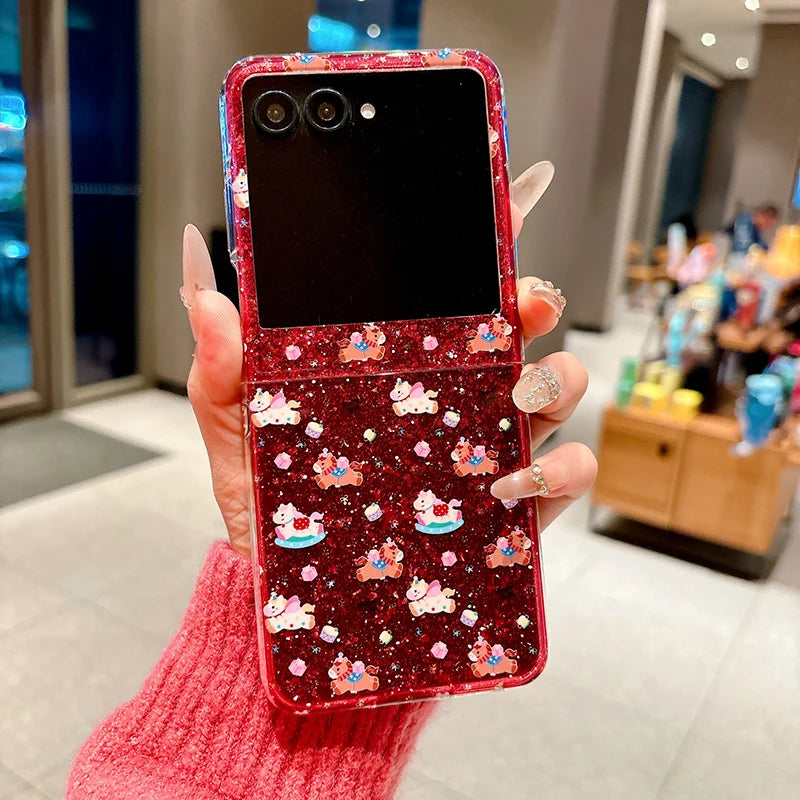 Case For Motorola Razr 60 Ultra 50 Ultra 2025 Razr Plus DIY Red Pony Pendant Shockproof Mobile Phone Case Cover